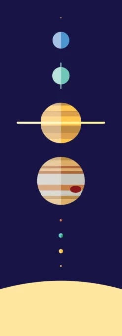 Bookmark - Planetskala (Färg)