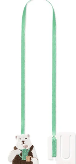 Embroidered Bookmark with Clip: Polar Bear